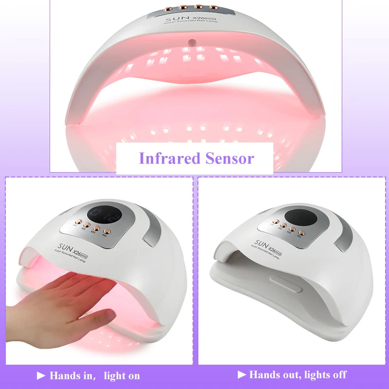 High Power SUN X26MAX UV LED Nail Lamp For Fast Drying Gel Nail Phototherapy Machine 81 LEDs Manicure Salon Nail Art Tools