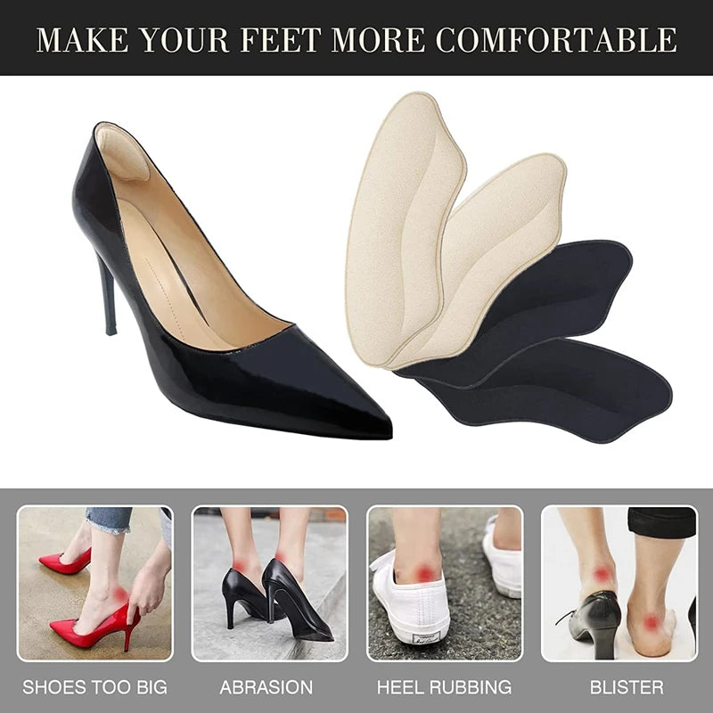 4Pcs/8Pcs Women High Heel Pad Adjust Size Adhesive Heels Pads Liner Grips Protector Sticker Pain Relief Foot Care Products