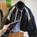 Spring Autumn Zipper Sweatshirt Men Bomber Jacket Cargo Coat Windbreaker Long Sleeve Outdoor Outerwear Black Men Clothing New