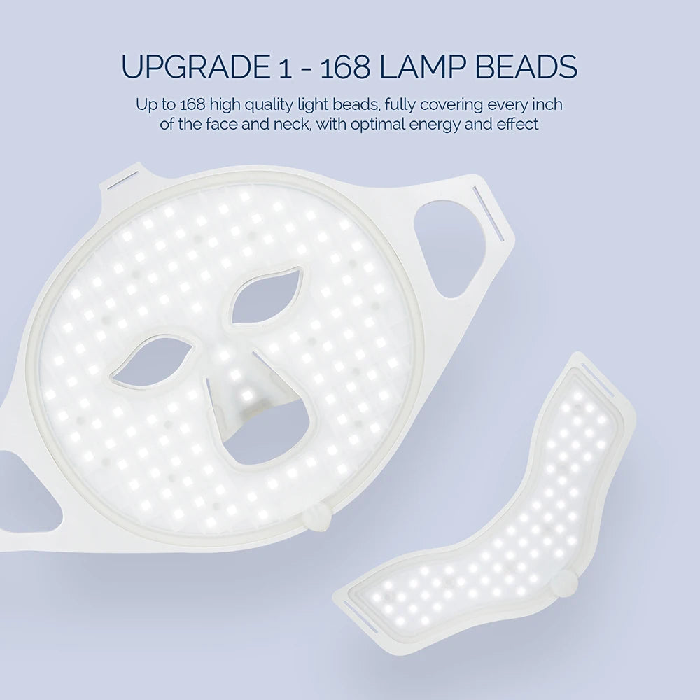3D Flexible Silicone LED Face Neck Mask Wireless 7 Colors Photon Red Light Infrared Beauty Mask for Facial Skin Repair Home Skin Care Tool