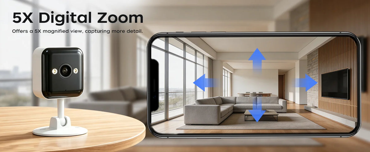 JOOAN 3MP Indoor Security WiFi IP Camera Moiton Detection Night Vision Smart Baby Monitor 24/7 Video Surveillance Camera
