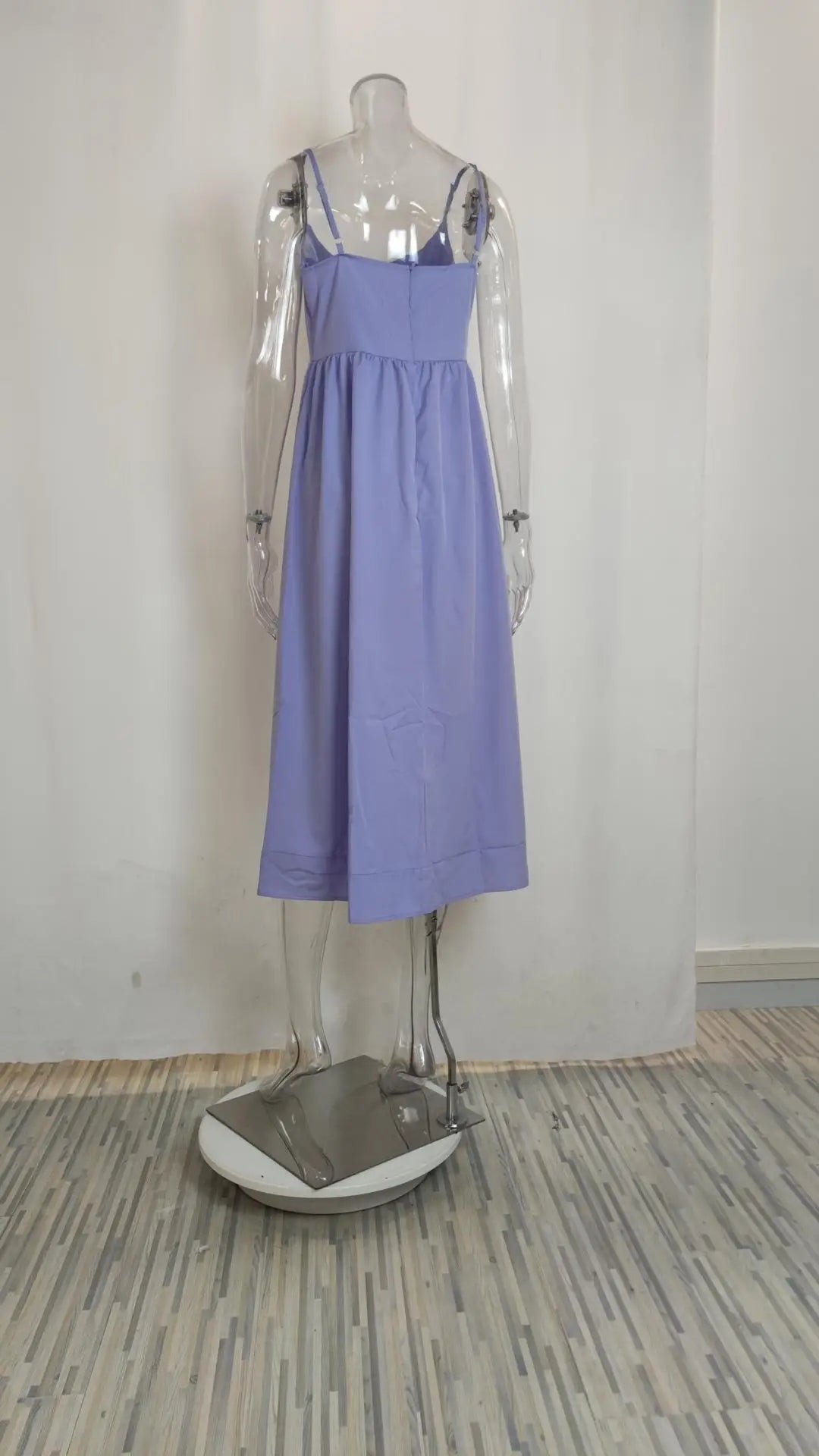 Summer U-neck Casual Female Vintage Elegant  Spaghetti Strap Dress Women Elegant Solid Sleeveless A-line Midi Women's Dresses