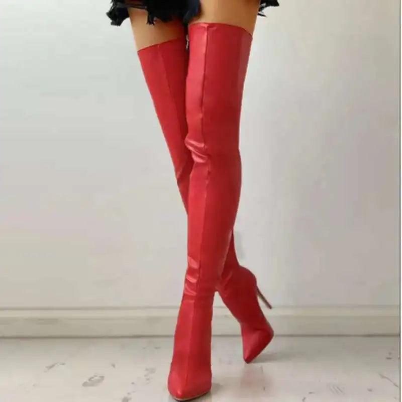 Big Size 40-46 Women's Boots High Heel 11cm Over Knee Boots Back Zipper Fashion Personality Boots 2026