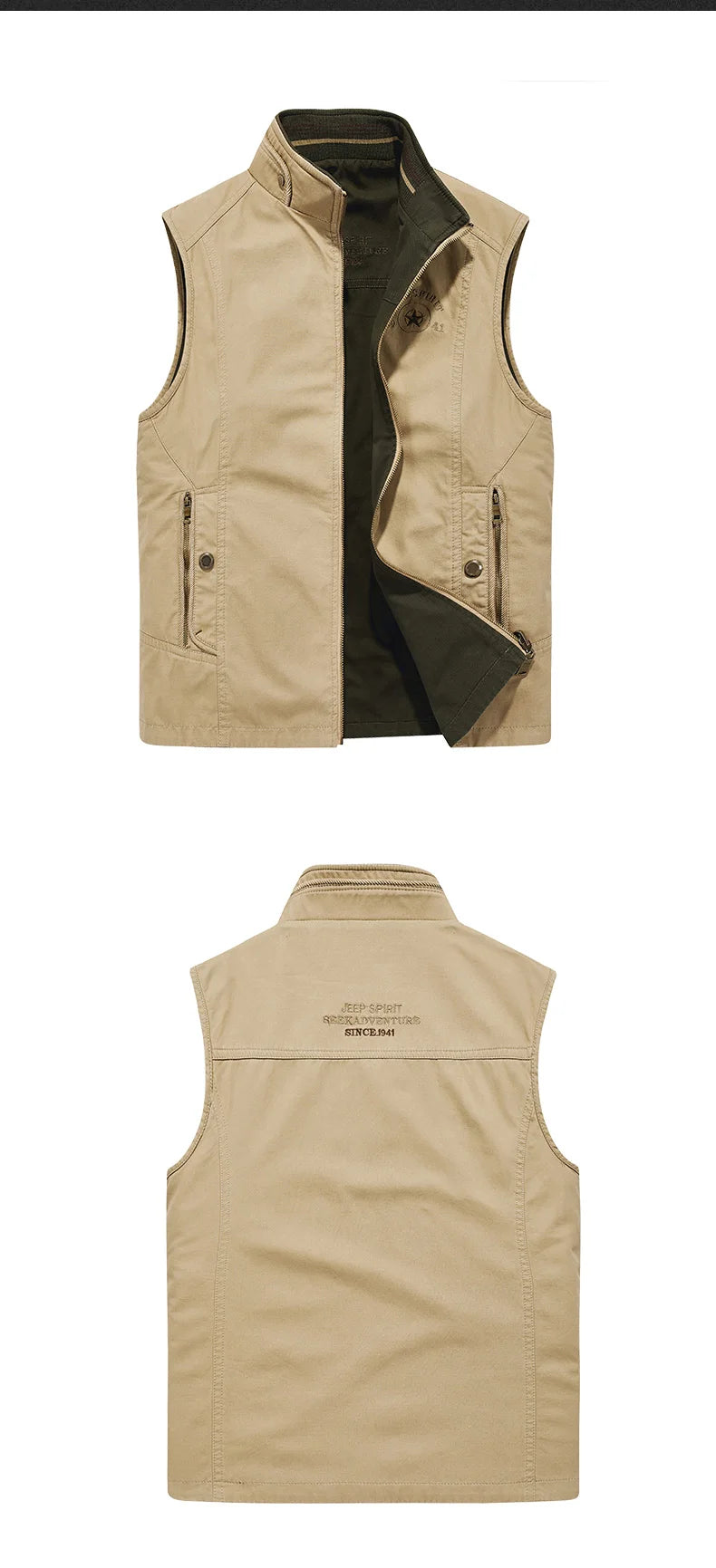 Autumn Mens Military  Vests Sleeveless Top Jacket Cotton Casual Multi Pocket Vest Men Waistcoat Coat Brand Clothing