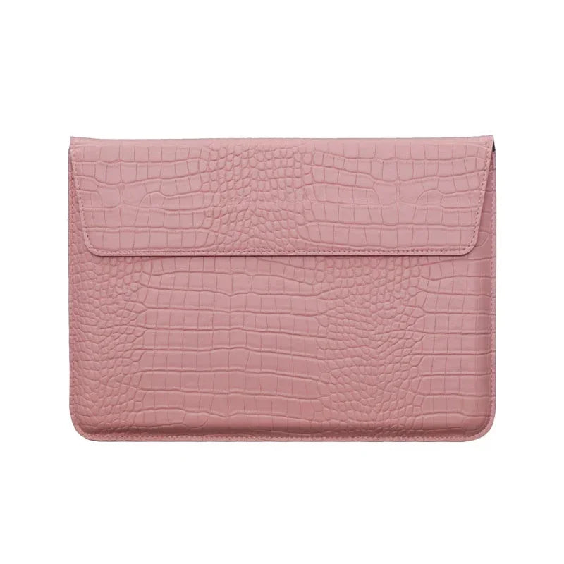 Textured PU Leather Flip Laptop Sleeve for 11–16-Inch Laptops