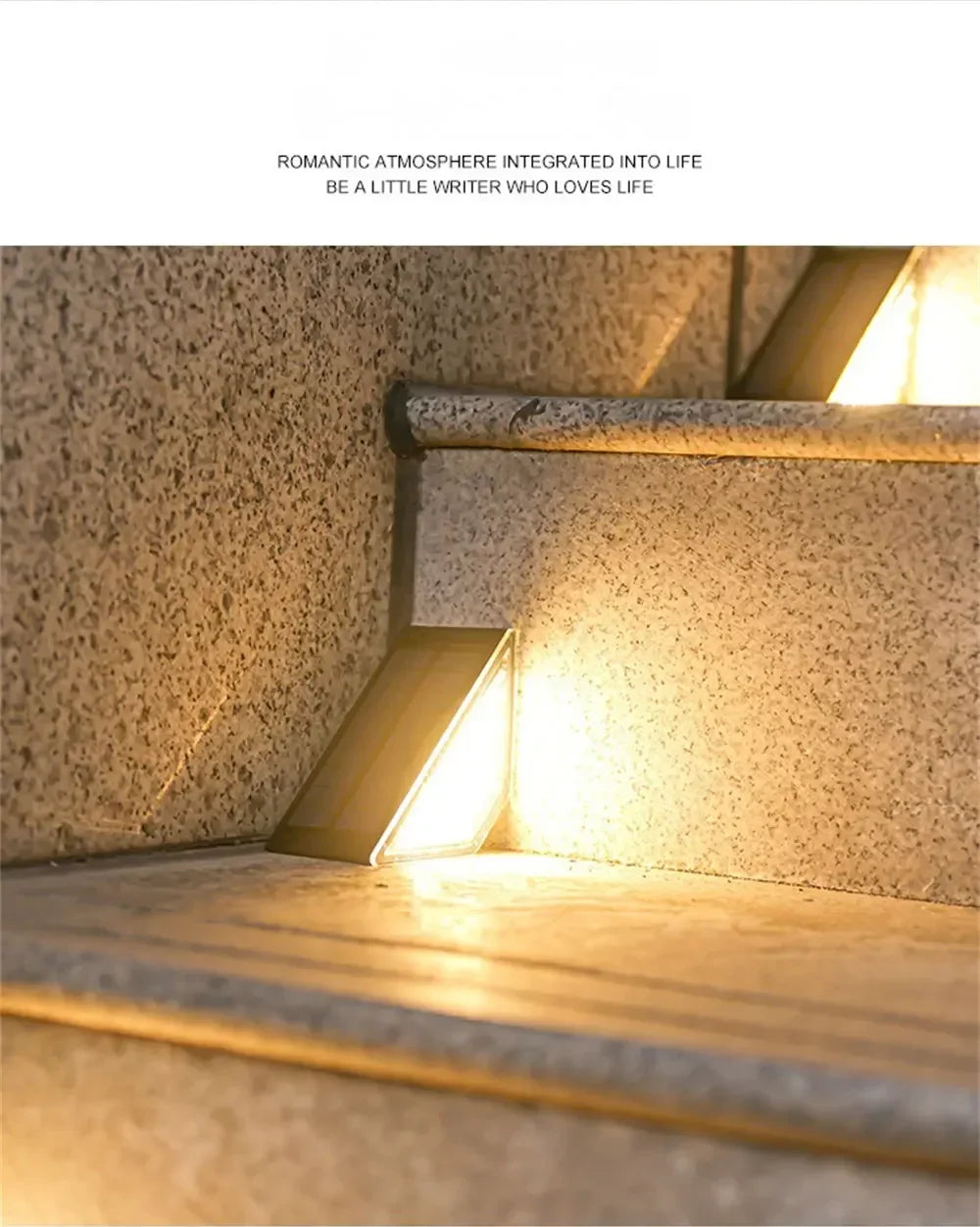 Solar Stair Lights Solar Step Light Outdoor Anti-theft Waterproof IP67 Decor for Garden Stair Deck Front Porch and Patio