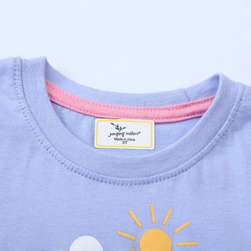 Jumping Meters Unicorn Girls Tshirts + Leggings Short Sleeve Children's Clothing Sets For Summer 2 Pcs Suit Kids Outfits Sets