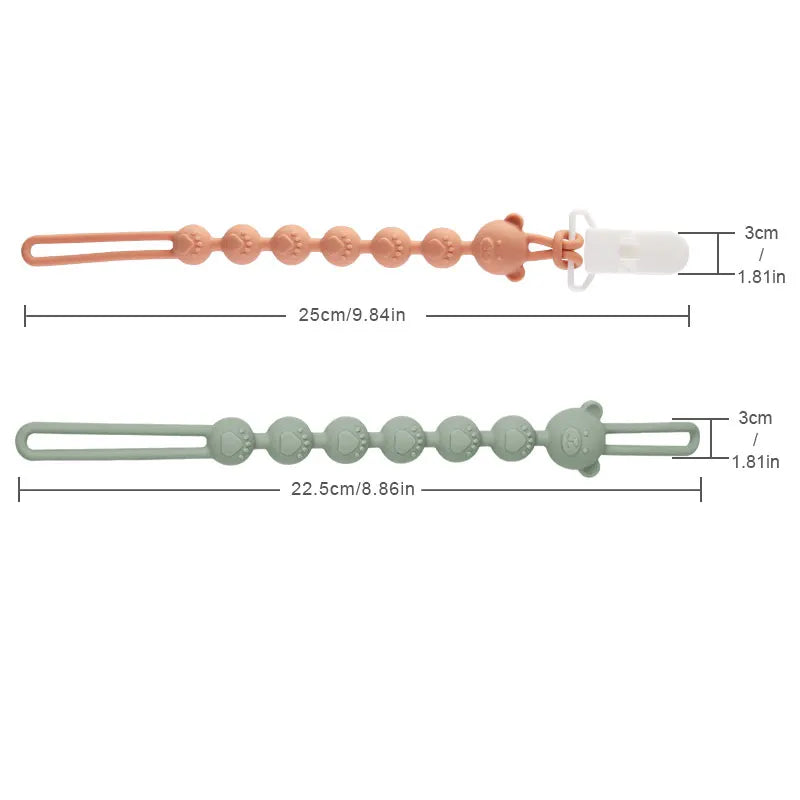 Baby Anti-drop Chain Pacifier Clips Teether Silicone Round Beads Teething Chain For Care Soother Chew Toys Shower Gift