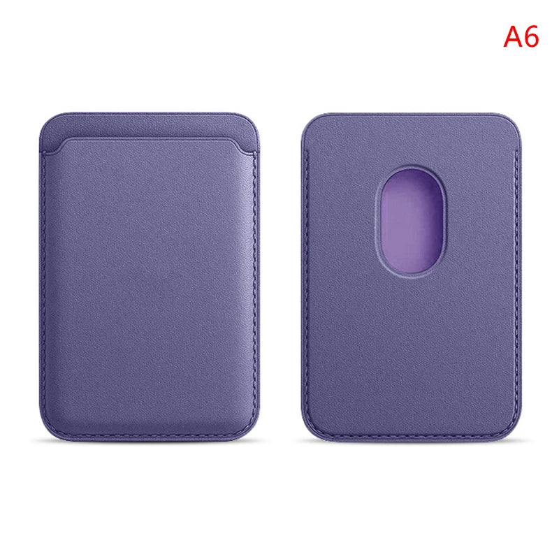 Women Man Leather Soft Card Wallet Phone Card Holder for MagSafe Magnetic Case Suitable for All iPhone Cases Card Phone Back Bag