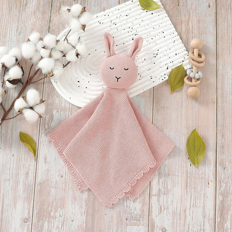 Cute Rabbit Knitting Baby Comfort Towel Comforter Blanket Soft Newborn Sleeping Dolls Kids Sleep Toy Soothe Appease Towel